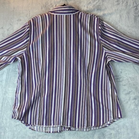 Jones New York  Shirt 2X Purple Stripes - Picture 2 of 12